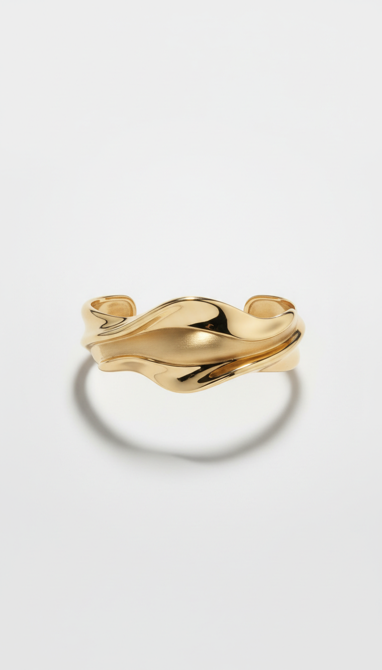 18k gold sculptural cuff