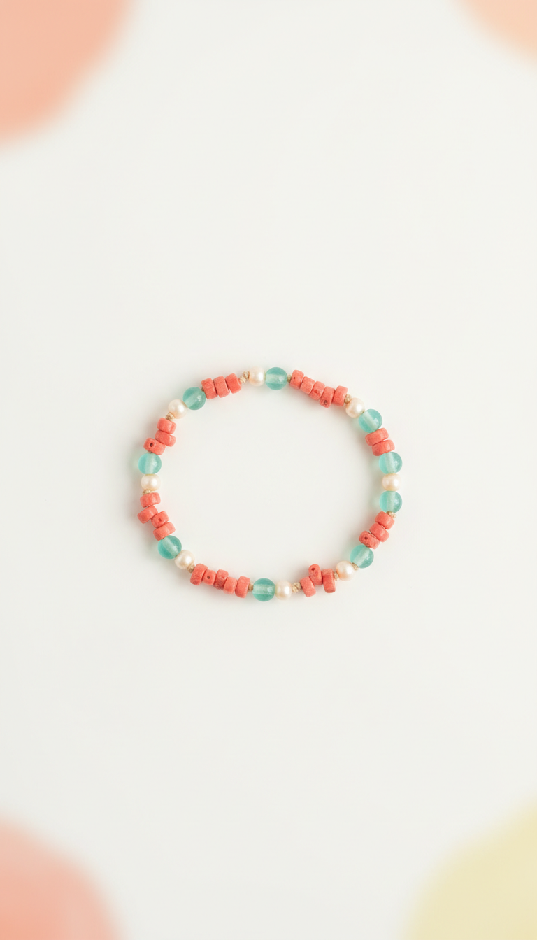 Coral Sand Beaded Anklet